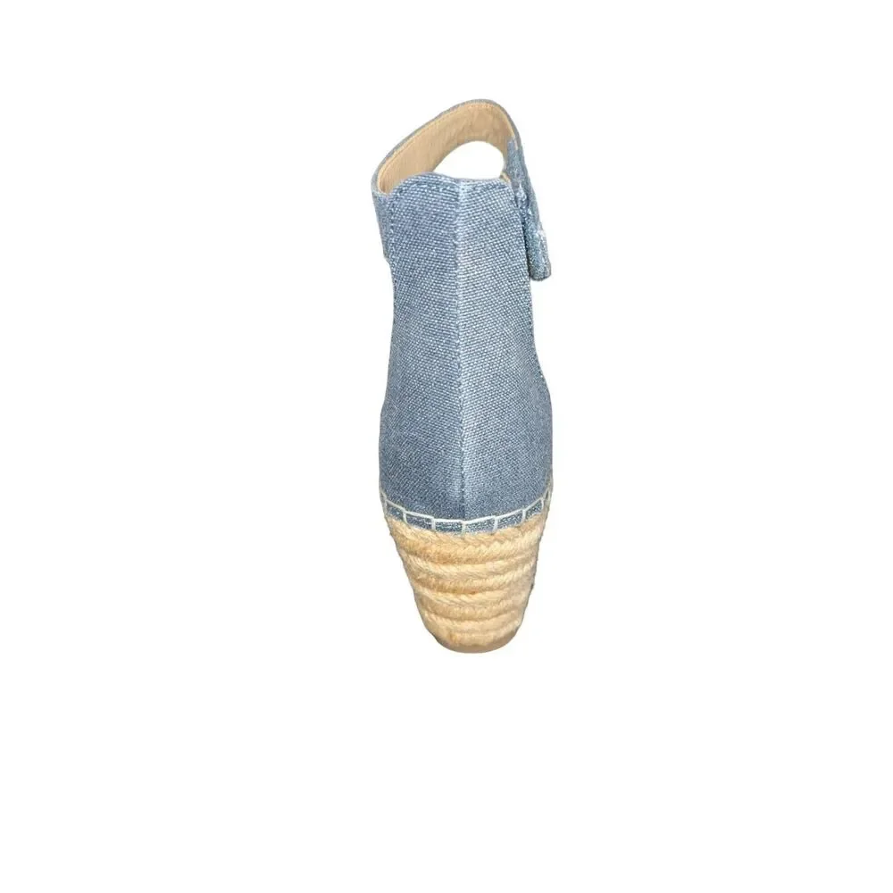 Rockport Marah Espadrille Wedge Sandals Denim Blue - Womens Size 5.5 NWB